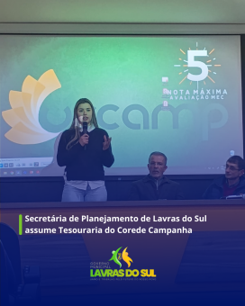 Secretária de Planejamento de Lavras do Sul assume Tesouraria do Corede Campanha